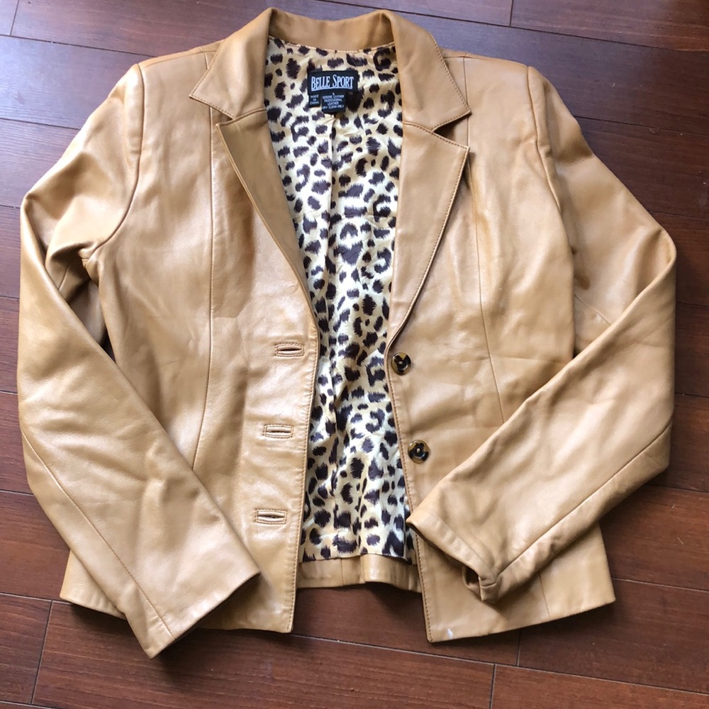 Cream Genuine Leather Coat
